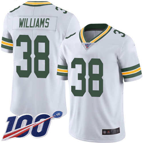 Green Bay Packers Limited White Men #38 Williams Tramon Road Jersey Nike NFL 100th Season Vapor Untouchable->green bay packers->NFL Jersey
